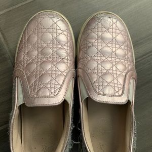 Metallic pink n grey sneakers Christian Dior